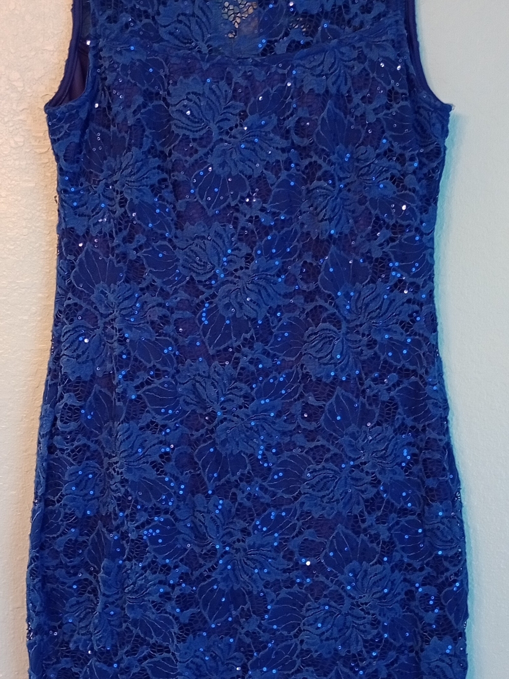MARINA Royal Blue Sequin Lace Formal Dress